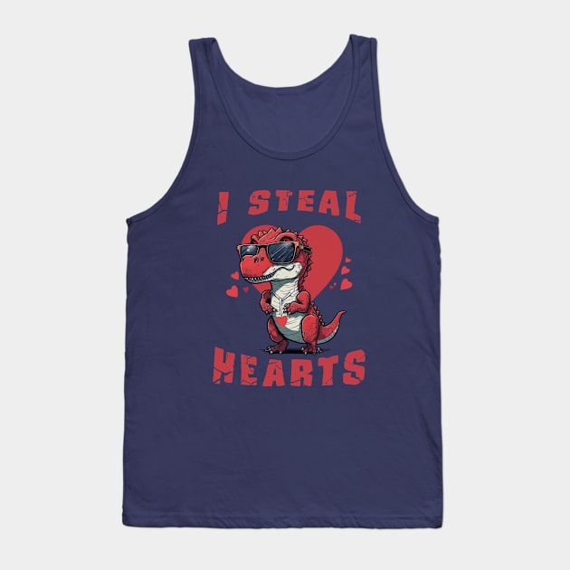 I Steal Hearts Dinosaur Tank Top by Gtrx20